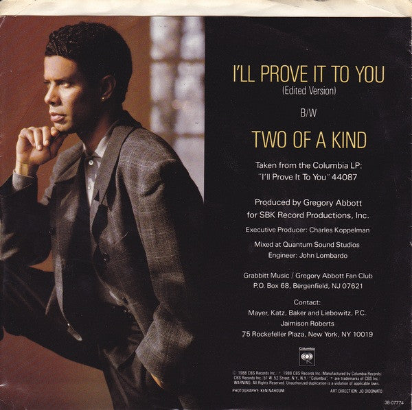 7": Gregory Abbott - I'll Prove It To You