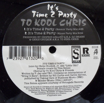 12" Single: To Kool Chris - It's Time 2 Party