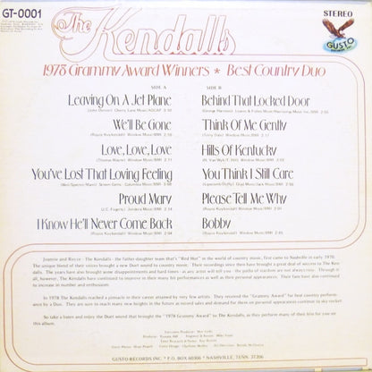The Kendalls - 1978 Grammy Award Winners - Best Country Duo