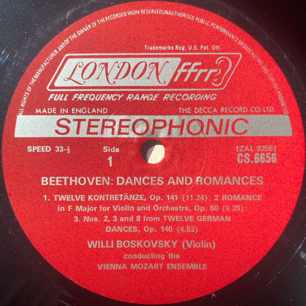 Ludwig van Beethoven, Wiener Mozart Ensemble, Willi Boskovsky - Dances & Romances