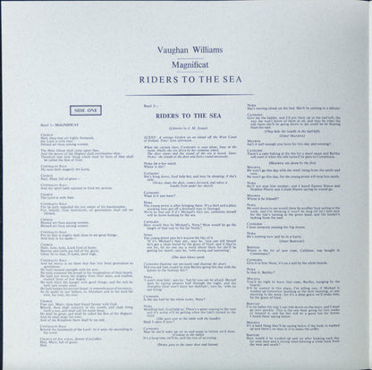 Ralph Vaughan Williams, Helen Watts, Margaret Price, Norma Burrowes, Benjamin Luxon, The Ambrosian Singers, Orchestra Nova Of London, Meredith Davies - Riders To The Sea (Opera In One Act After Synge) / Magnificat