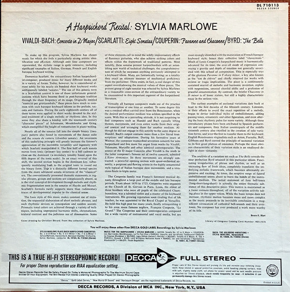 Sylvia Marlowe - A Harpsichord Recital