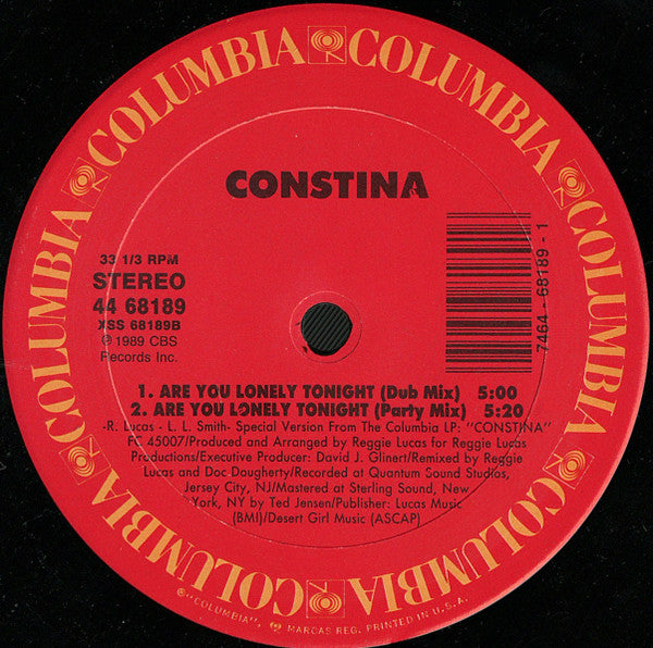 12": Constina - Are You Lonely Tonight