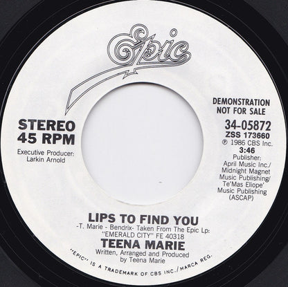 7" Single: Teena Marie - Lips To Find You