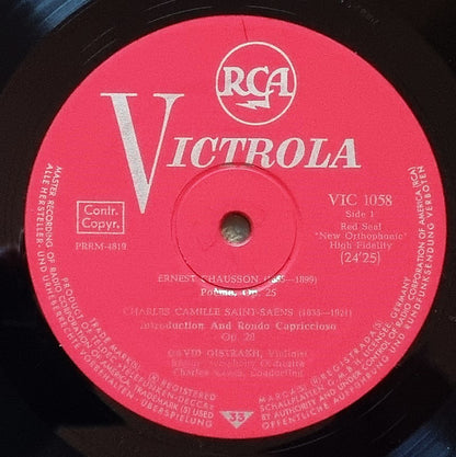 David Oistrach, Boston Symphony Orchestra, Charles Munch, Ernest Chausson, Camille Saint-Saëns, Jean-Marie Leclair, Pietro Antonio Locatelli - Poème / Introduction And Rondo Capriccio / Two Sonatas