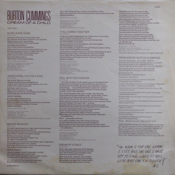 Burton Cummings - Dream Of A Child