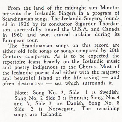 Karlakór Reykjavíkur, Sigurður Þórðarson - Songs From Scandinavia
