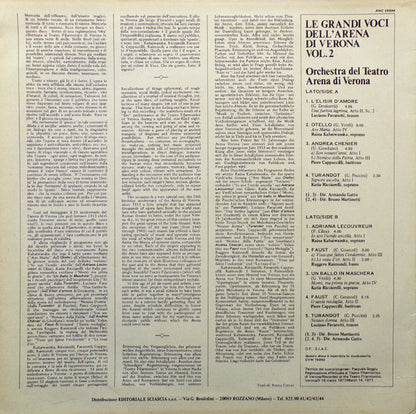 Luciano Pavarotti, Raina Kabaivanska, Piero Cappuccilli, Katia Ricciarelli, Ruggero Raimondi, Orchestra Del Teatro Arena Di Verona - Le Grandi Voci Dell'Arena Di Verona Vol. 2