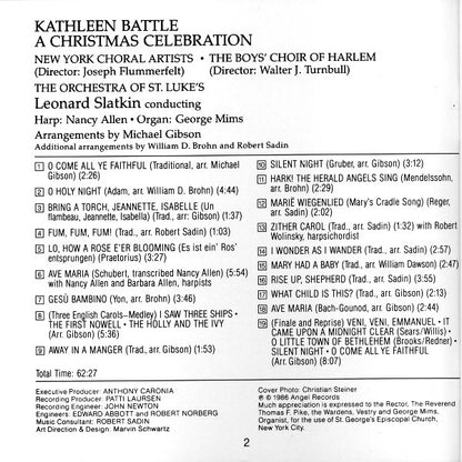 Kathleen Battle, New York Choral Artists, The Boys Choir Of Harlem, Orchestra Of St. Luke's, Leonard Slatkin - A Christmas Celebration