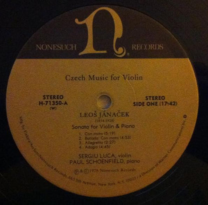 Sergiu Luca, Paul Schoenfield - Czech Music For Violin