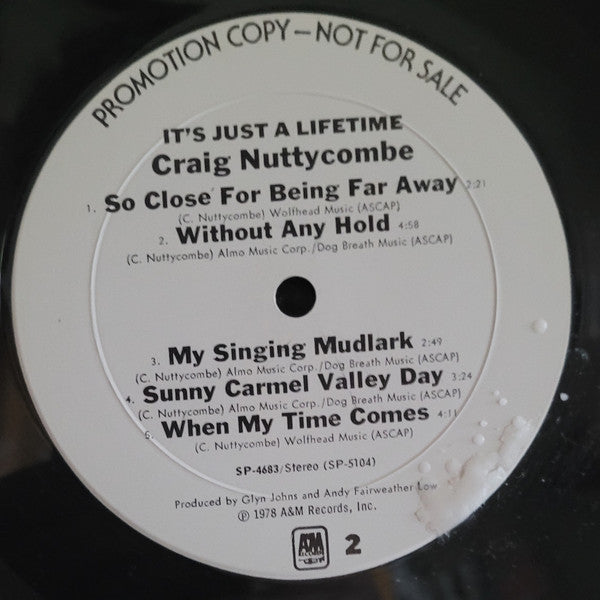 Craig Nuttycombe - It's Just A Lifetime