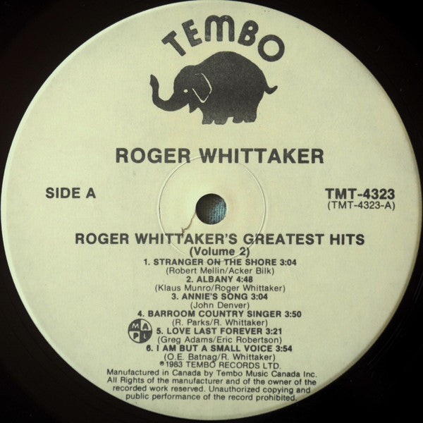 Roger Whittaker - Greatest Hits (Vol. 2)