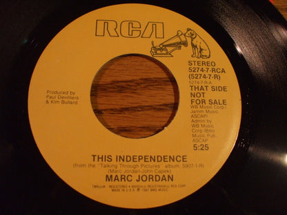 7" Single: Marc Jordan - This Independence