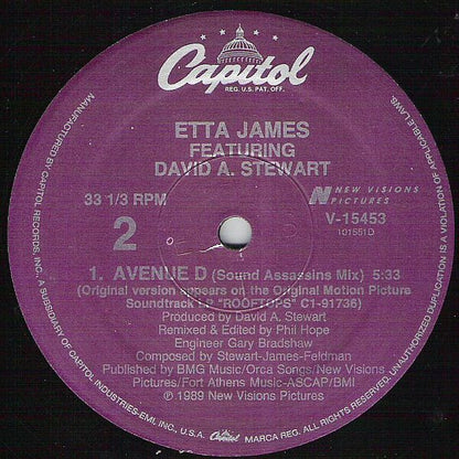 12" Single: Etta James, David A. Stewart - Avenue D (From The Original Motion Picture Soundtrack "Rooftops")