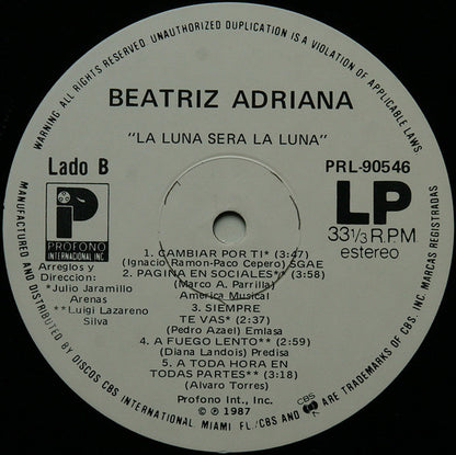 Beatriz Adriana - La Luna Sera La Luna
