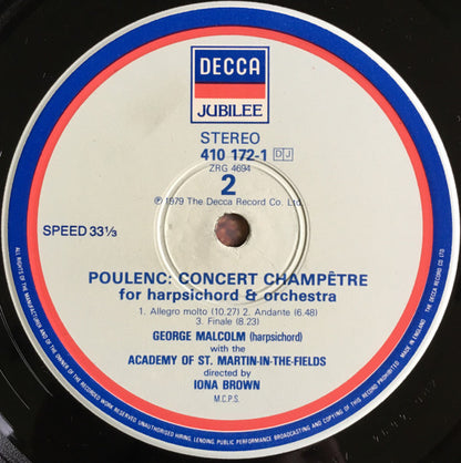Francis Poulenc, George Malcolm, The Academy Of St. Martin-in-the-Fields, Iona Brown - Organ Concerto ∙ Concert Champêtre