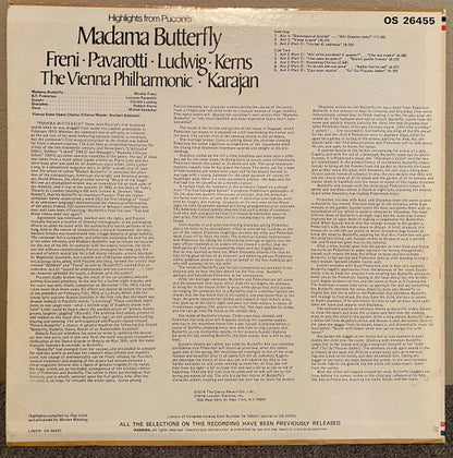 Mirella Freni, Luciano Pavarotti, Christa Ludwig, Robert Kerns, Herbert von Karajan, Wiener Staatsopernchor, Orchester Der Wiener Staatsoper - Highlights From Puccini's Madama Butterfly