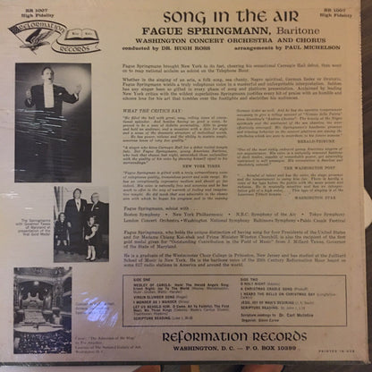 Fague Springman, Washington Concert Orchestra And Chorus - Song In The Air