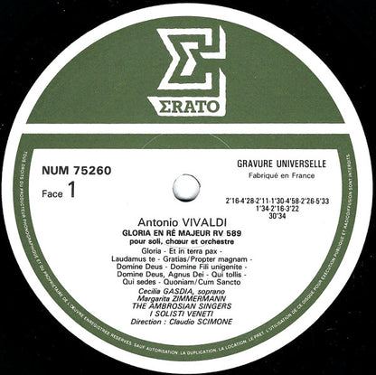 Antonio Vivaldi, Cecilia Gasdia, Margarita Zimmermann, The Ambrosian Singers, I Solisti Veneti, Claudio Scimone - Gloriae RV 589 & RV 588