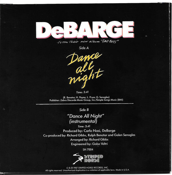 7": DeBarge - Dance All Night