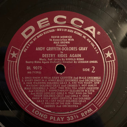 Andy Griffith, Dolores Gray - Destry Rides Again - The Original Cast Album