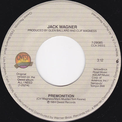 7" Single: Jack Wagner - Premonition