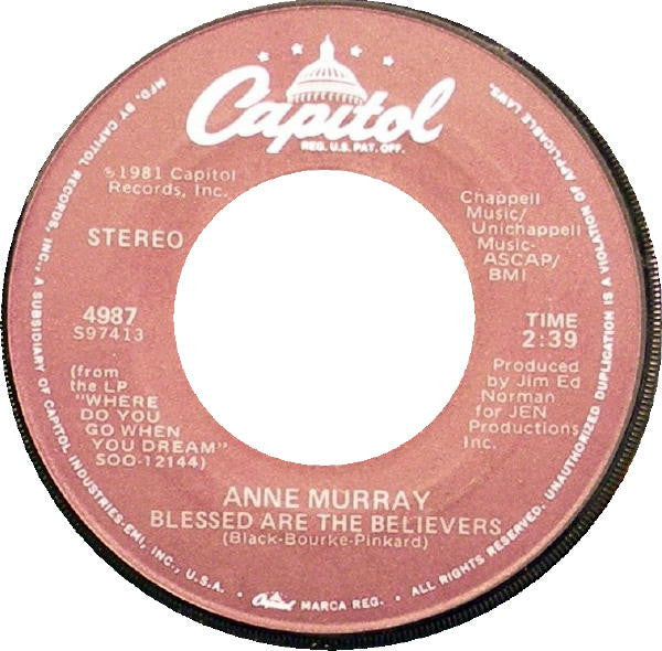 7": Anne Murray - Blessed Are The Believers