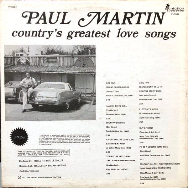 Paul Martin - Country's Greatest Love Songs