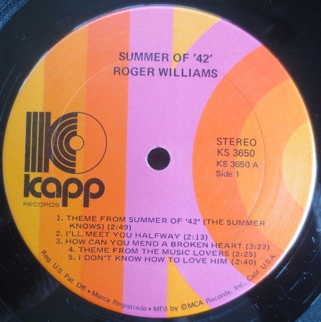 Roger Williams - Summer Of '42 (The Summer Knows)