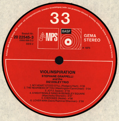 Stéphane Grappelli, Diz Disley Trio - Violinspiration