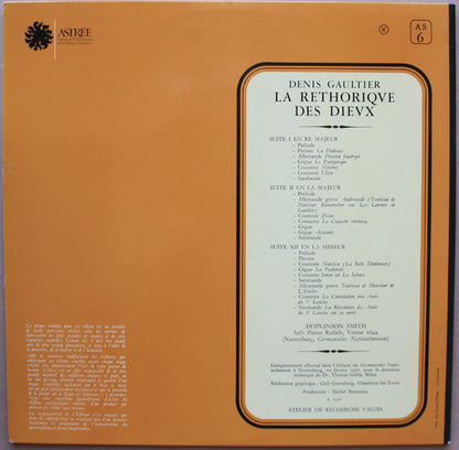 Denis Gaultier, Hopkinson Smith - La Réthorique Des Dieux - Suites Pour Le Luth I. II. XII
