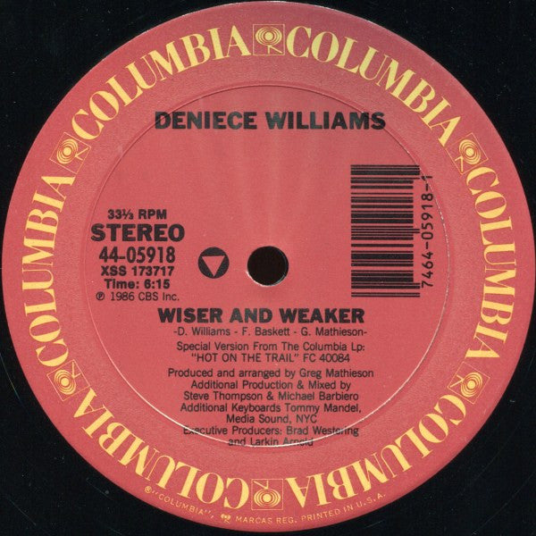 12": Deniece Williams - Wiser And Weaker