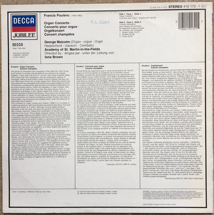 Francis Poulenc, George Malcolm, The Academy Of St. Martin-in-the-Fields, Iona Brown - Organ Concerto ∙ Concert Champêtre