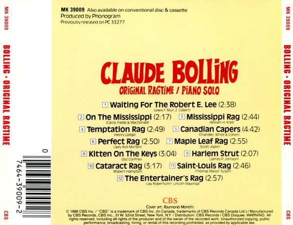 Claude Bolling - Original Ragtime (Piano Solo)