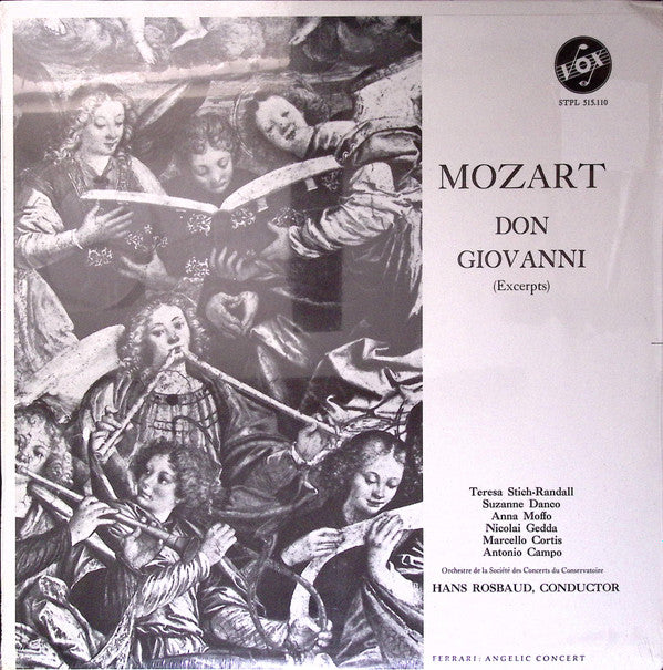 Wolfgang Amadeus Mozart, Teresa Stich-Randall, Suzanne Danco, Anna Moffo, Nicolai Gedda, Marcello Cortis, Antonio Campó, Orchestre De La Société Des Concerts Du Conservatoire, Hans Rosbaud - Don Giovanni (Abridged)