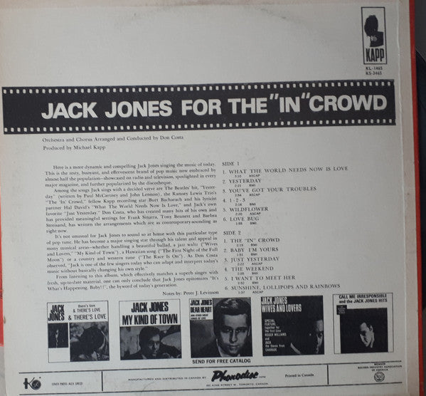 Jack Jones - For The "In" Crowd