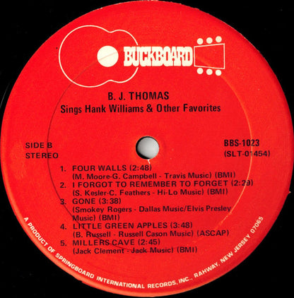 B.J. Thomas - Sings Hank Williams & Other Favorites