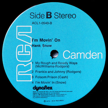 Hank Snow - I'm Movin On