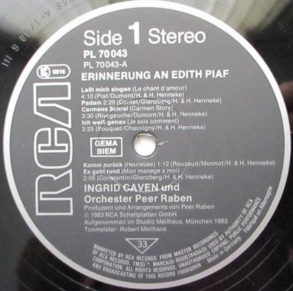 Ingrid Caven - Erinnerung An Edith Piaf