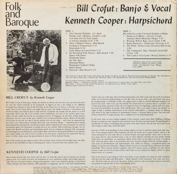 Bill Crofut, Kenneth Cooper - Folk And Baroque