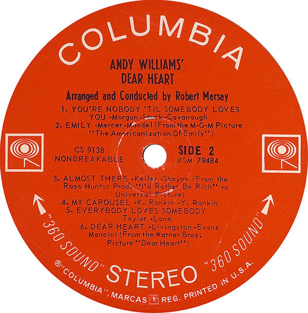 Andy Williams - Andy Williams' Dear Heart