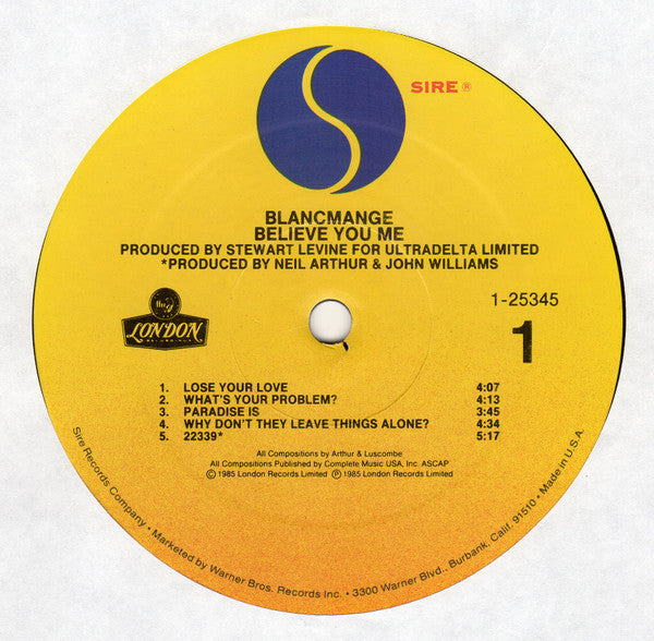 Blancmange - Believe You Me