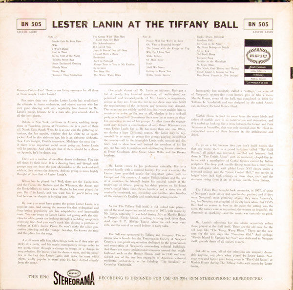 Lester Lanin And His Orchestra - Lester Lanin At The Tiffany Ball