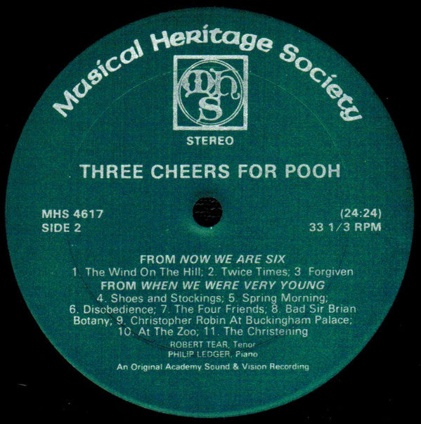 Robert Tear, Philip Ledger - Three Cheers For Pooh