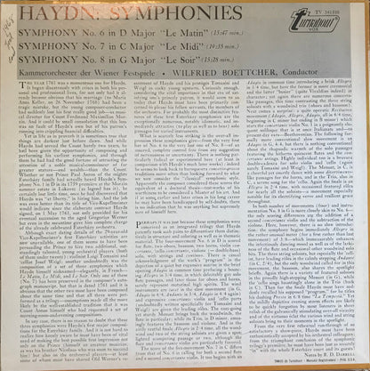 Joseph Haydn, Kammerorchester Der Wiener Festspiele, Wilfried Boettcher - Symphonies No. 6 "Le Matin" No. 7 "Le Midi" No. 8 "Le Soir"
