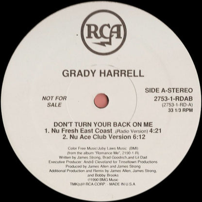 12" Single: Grady Harrell - Don't Turn Your Back On Me