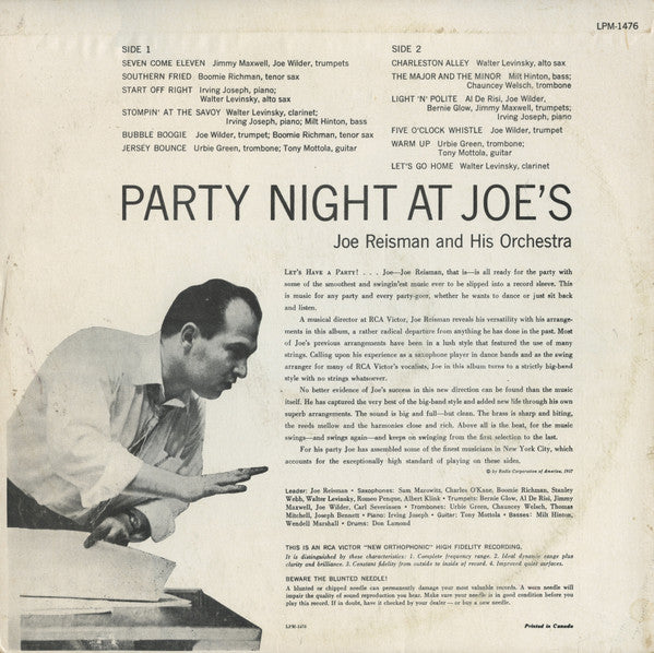 Joe Reisman And His Orchestra - Party Night At Joe's