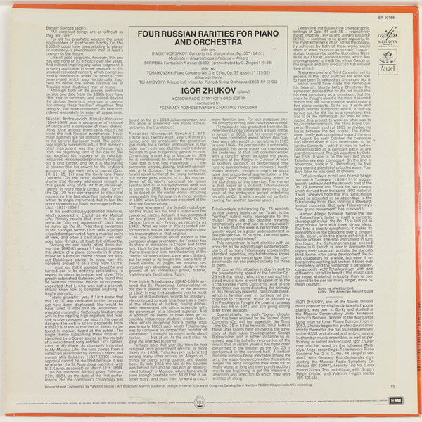 Nikolai Rimsky-Korsakov, Alexander Scriabine, Pyotr Ilyich Tchaikovsky, Igor Zhukov, Большой Симфонический Оркестр Всесоюзного Радио, Gennadi Rozhdestvensky, Michail Jurowski - Four Russian Rarities For Piano And Orchestra