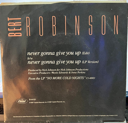 7" Single: Bert Robinson - Never Gonna Give You Up