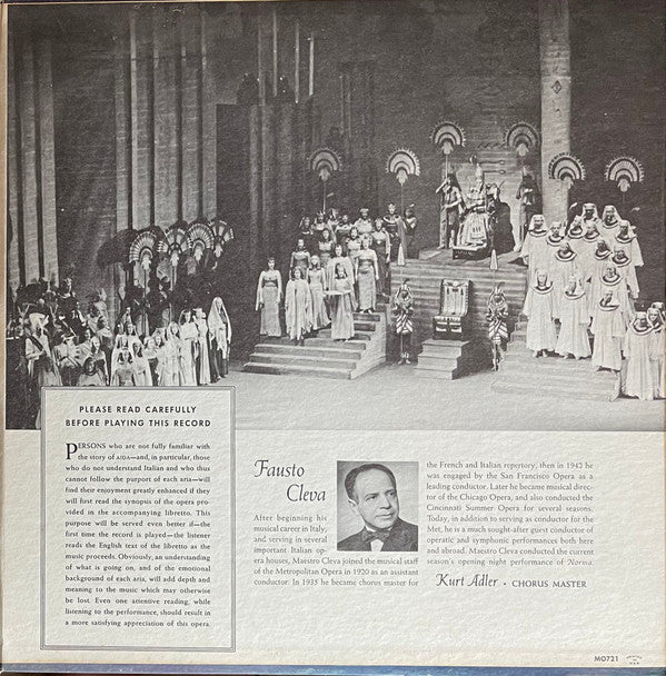 Giuseppe Verdi, Lucine Amara, Rosalind Elias, Shakeh Vartenissian, Albert Da Costa, Frank Guarrera, Giorgio Tozzi, Louis Sgarro, James McCracken, The Metropolitan Opera House Orchestra, Metropolitan Opera Chorus, Fausto Cleva, Kurt Herbert Adler - Aïda